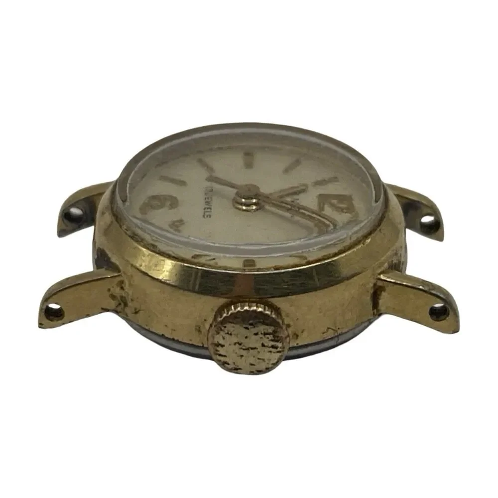 Vintage Timex Ladies Mechanical 17 Jewels Gold Tone Watch Running